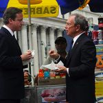 Bloomberg explains to Cameron the finer points of dirty dog eating